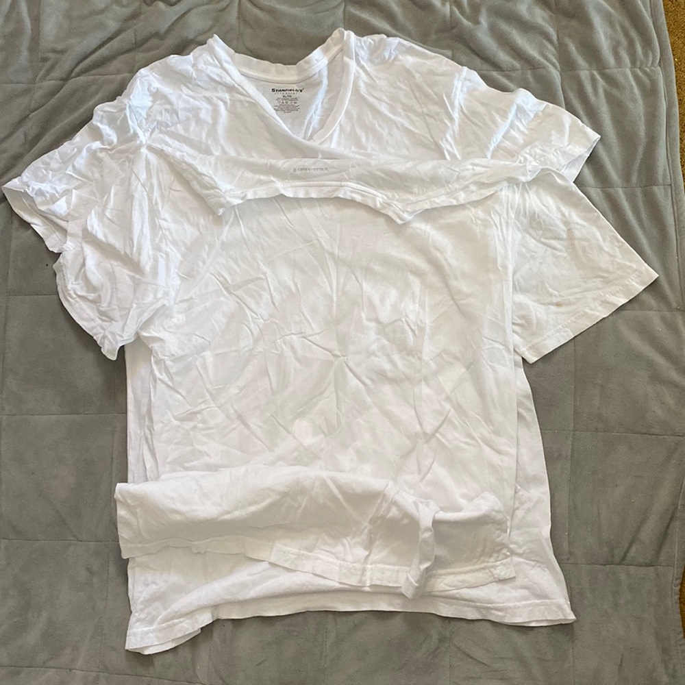 XL white stanfields tee
